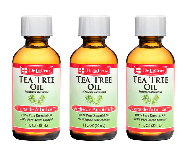 De La Cruz Tea Tree Oil - 100% Pure Tea Tree Essential Oil - Steam Distilled Tea Tree Oil for Aromatherapy - 1 FL OZ (3 Bottles)