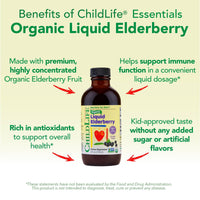 Thumbnail for CHILDLIFE Essentials Organic Elderberry Syrup for Kids - Liquid Elderberry for Toddlers, Elderberry Extract Drops, Tincture for Babies, Toddlers, Children - 4 Fl Oz