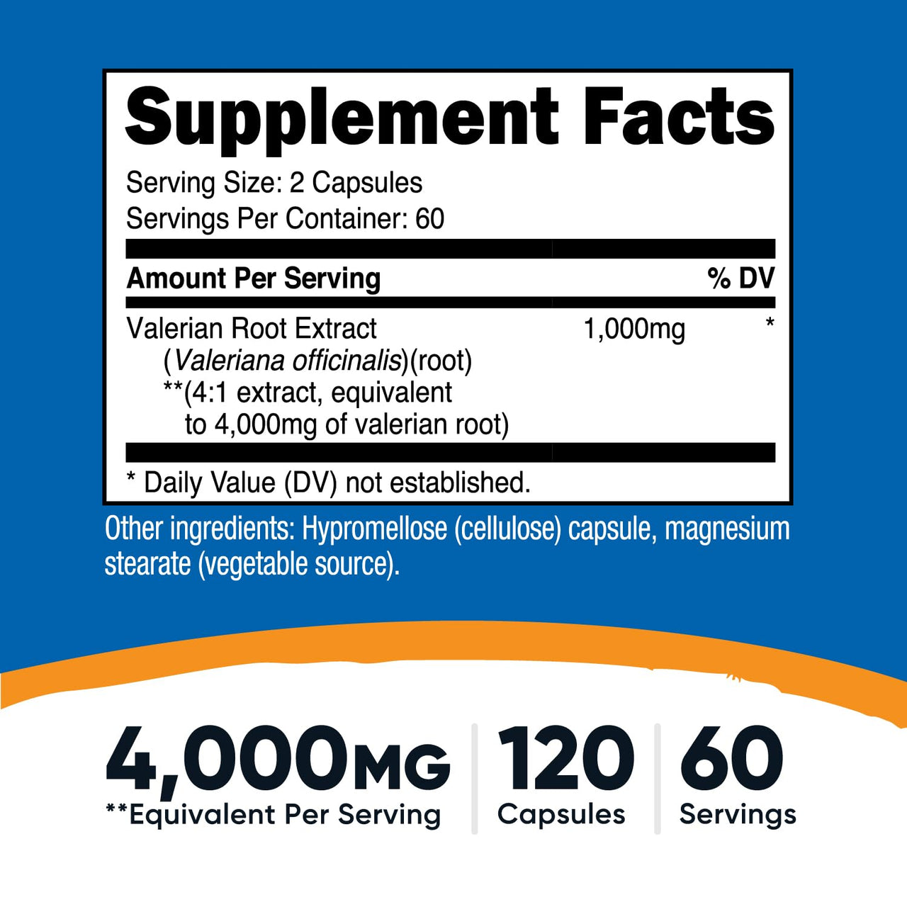 Nutricost Valerian Root Extract 120 Capsules for 60 Servings Per Bottle - Vegetarian, GMO Free and Gluten Free
