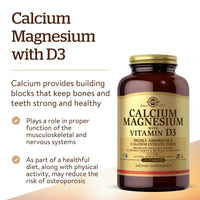 Thumbnail for Solgar Calcium Magnesium with Vitamin D3, 300 Tablets - Promotes Healthy Bones, Supports Nerve & Muscle Function - Highly Absorbable Form - Non-GMO and Gluten Free - 60 Servings