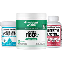 Thumbnail for Physician's CHOICE Daily Gut Essentials Bundle: Easy Mix Fiber, Digestive Enzymes & 60 Billion Probiotic