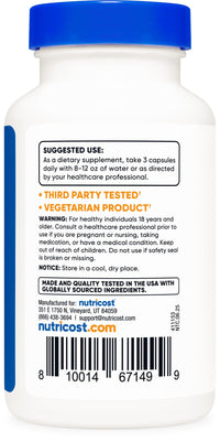 Thumbnail for Nutricost Spermidine Wheat Germ Extract Supplement, 1500mg Wheat Germ Extract, 120 Capsules - 15mg Equivalent Spermidine Per Serving, 40 Servings, Vegetarian and Non-GMO