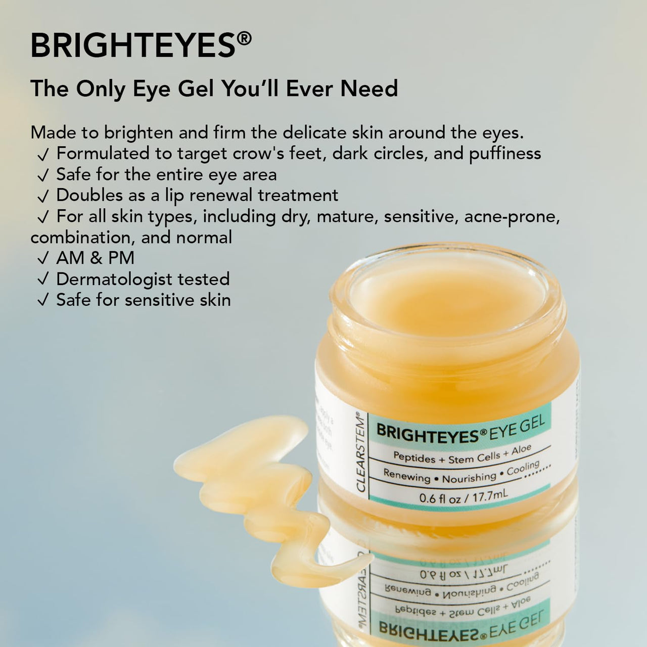 Clearstem Brighteyes Eye Gel For Puffy Eyes, Crow's Feet, & Dark Circles