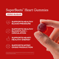 Thumbnail for Humann SuperBeets Heart Gummies Zero Sugar - Beet Gummy with Energy Support, Grape Seed Extract & Beetroot Powder - 60 Count