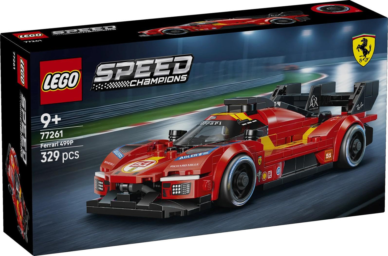LEGO Speed Champions Ferrari 499P Toy, Building Blocks, Gift, Present, for Boys, Girls, Children, 9 to 11 Years Old, Elementary School Students, Vehicles, Cars, Mini Cars, Pretend Play, 77261