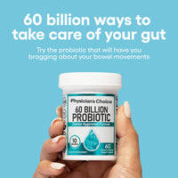 Thumbnail for Physician's CHOICE Probiotics 60 Billion CFU - 10 Strains + Organic Prebiotics - Immune, Digestive & Gut Health - Supports Occasional Constipation, Diarrhea, Gas & Bloating - for Women & Men - 60ct
