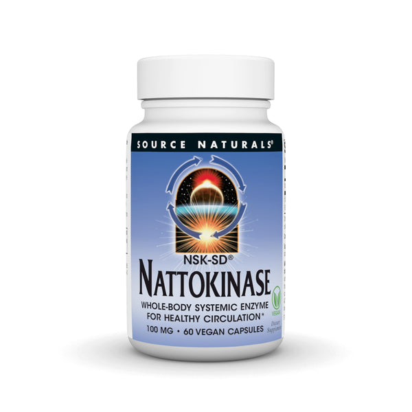 Source Naturals NSK-SD Nattokinase, Systemic Enzyme for Healthy Circulation* 100mg - 60 Vegan Capsules