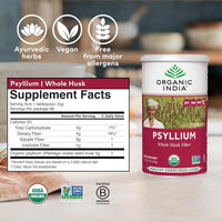 Thumbnail for ORGANIC INDIA Psyllium Herbal Powder - Whole Husk Fiber, Vegan, Gluten-Free, USDA Certified Organic, Non-GMO, Soluble & Insoluble Fiber Source - 12 Oz Canister (Pack of 1)
