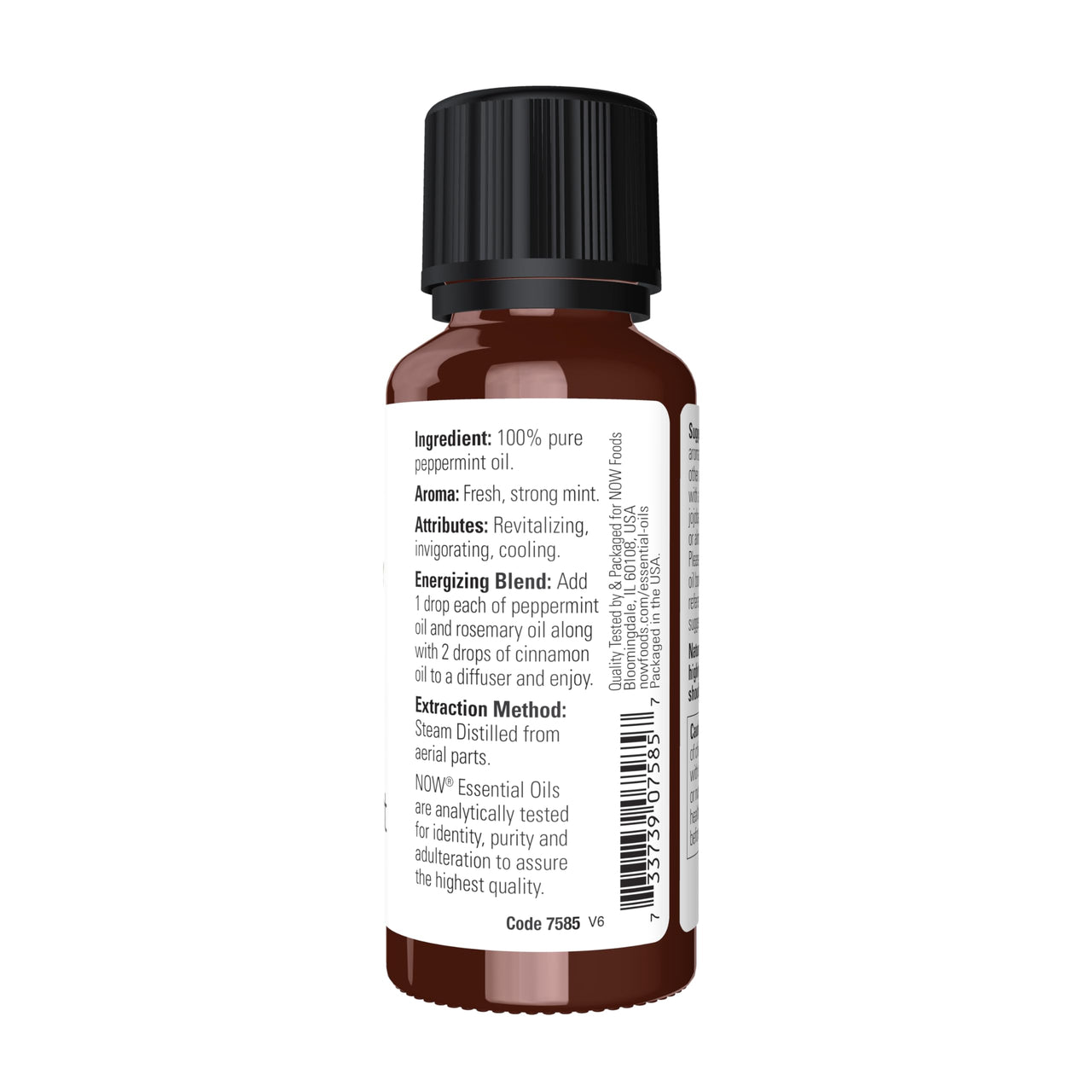 NOW Essential Oils, Peppermint Oil, Invigorating Aromatherapy Scent, Steam Distilled, 100% Pure, Vegan, Child Resistant Cap, 1-Ounce