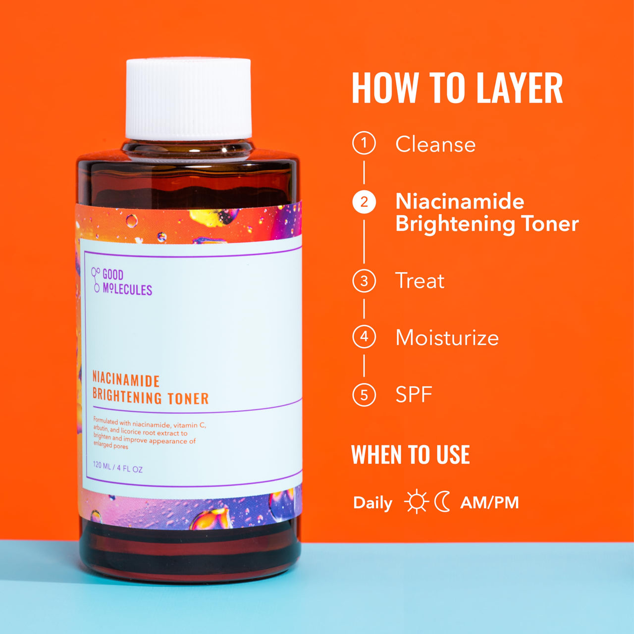 Good Molecules Niacinamide Brightening Toner - Toner for Face with Niacinamide and Arbutin for Skin Tone Balancing- Pore Minimizer, Facial Skin Care