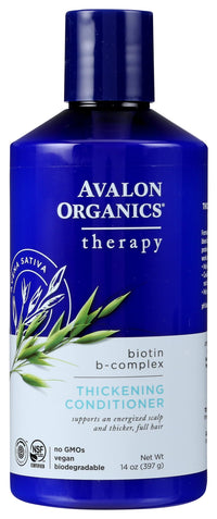 Thumbnail for Avalon Organics Therapy Biotin B-Complex Thickening Conditioner, For an Energized Scalp and Thicker, Fuller-Looking Hair, 14 Fluid Ounces