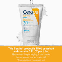 Thumbnail for CeraVe Hydrating Sheer Sunscreen SPF 30 for Face and Body, Mineral & Chemical Sunscreen with Zinc Oxide, Hyaluronic Acid, Niacinamides and Ceramides, Paraben Free Fragrance Free, 3 Ounces