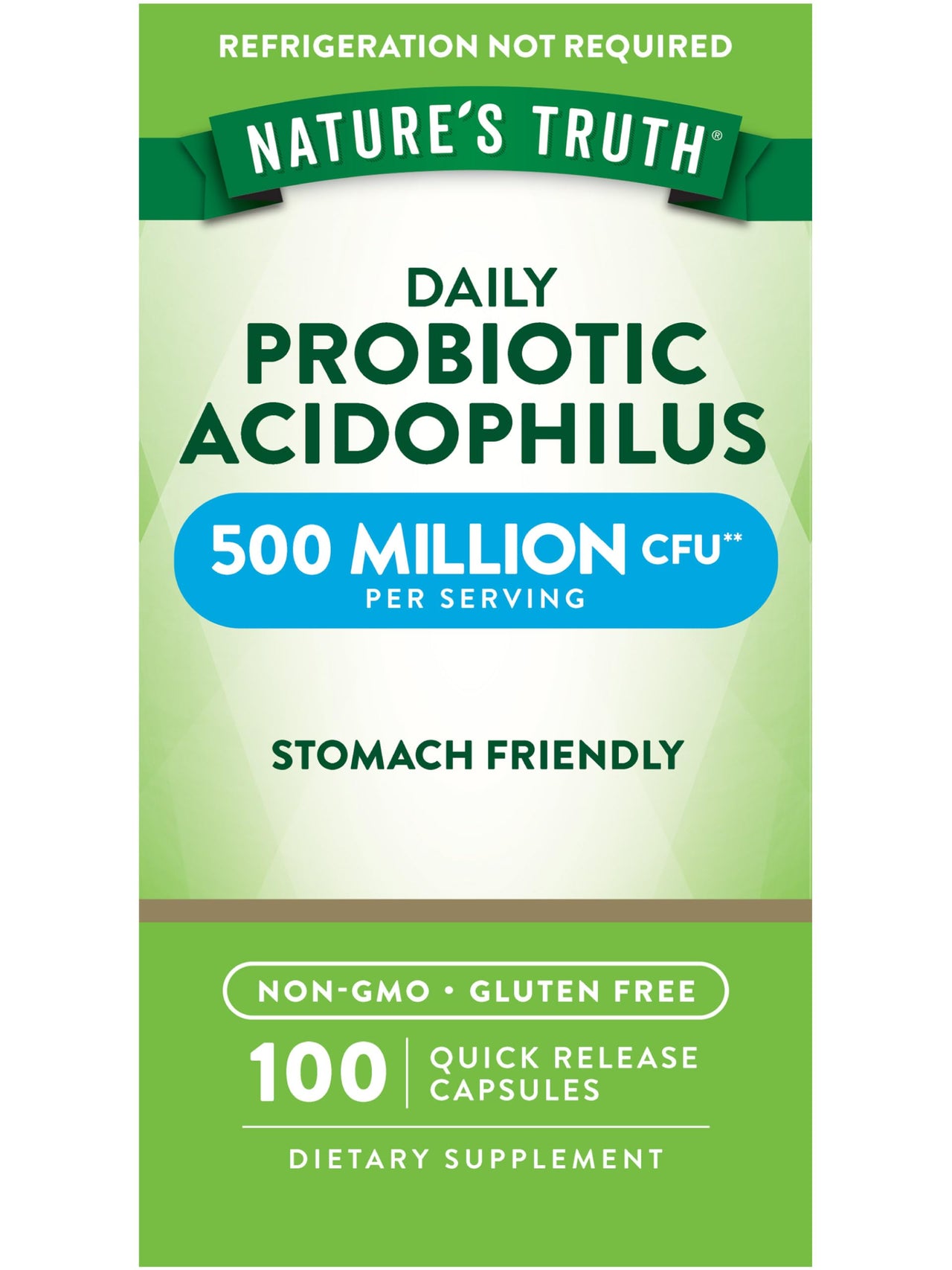 Nature's Truth Probiotics for Men and Women | 500 Million CFU | 100 Capsules | Non-GMO & Gluten Free Supplement