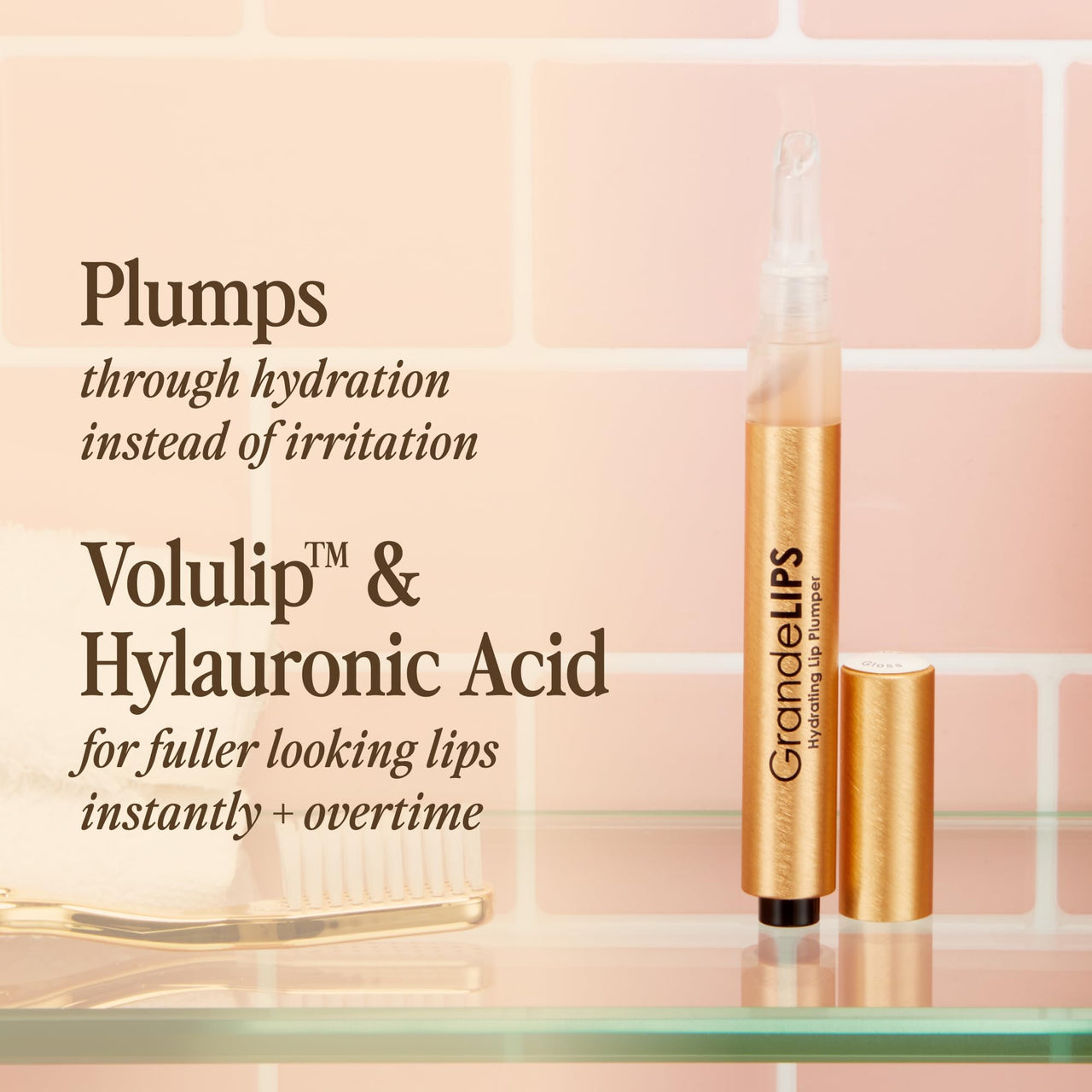 Grande Cosmetics GrandeLIPS Hydrating Lip Plumper Gloss - for Fuller-Looking, Hydrated Lips - Spicy Mauve (0.084 oz)