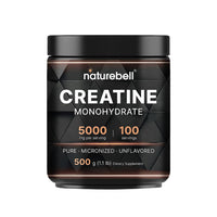 Thumbnail for NatureBell Creatine Monohydrate Powder - 500g - Micronized Powder - Delivers 5,000mg Creatine Per Serving - Pre-Workout or Post-Workout Support* - Vegan & Keto Friendly - Unflavored