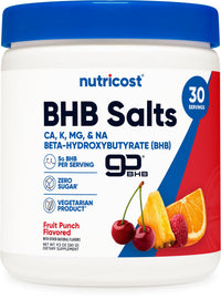 Thumbnail for Nutricost BHB Salts Drink Mix (30 Servings, Fruit Punch Flavored) (5G BHB Per Serving) - 0G Total Sugars, Vegetarian Product