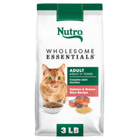 Thumbnail for Nutro Wholesome Essentials Dry Cat Food, Adult Cat Food Dry Salmon & Brown Rice Recipe, 3 lb. Bag