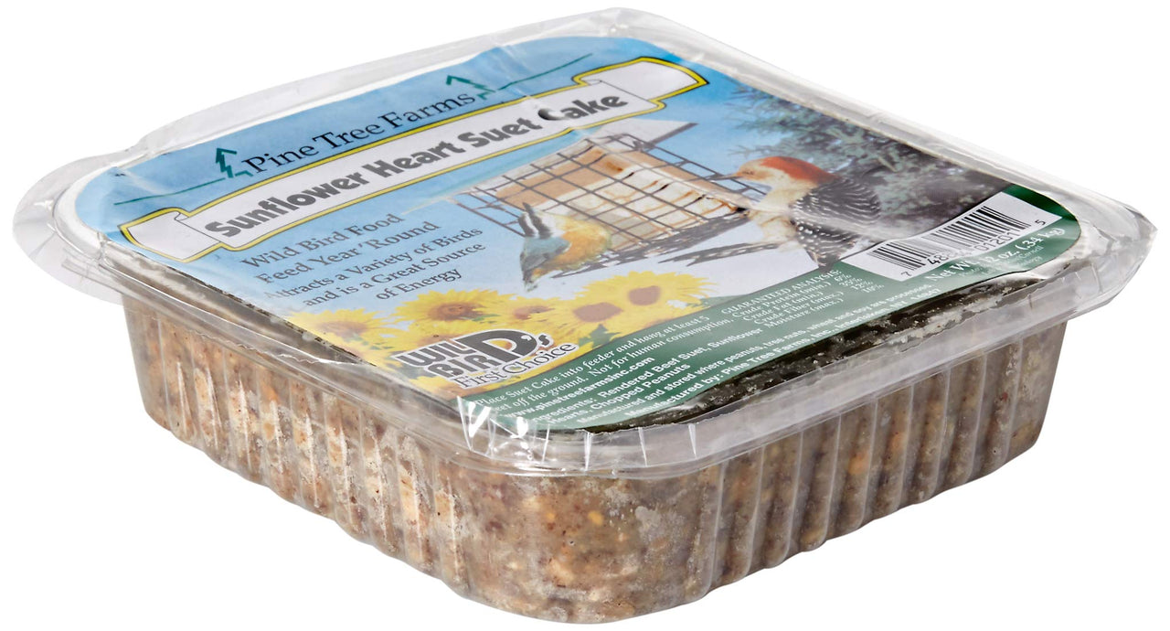 Pine Tree Farms 1201 Sunflower Heart Suet Cake, 12-Ounce