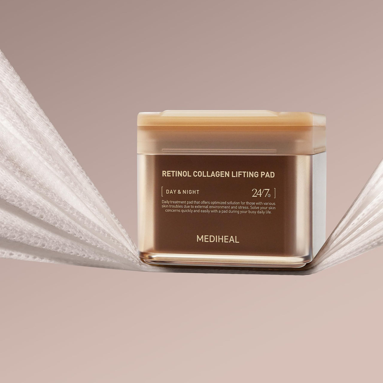 MEDIHEAL Retinol Collagen Lifting Pad - Vegan Face Hypoallergenic Pads with Retinol, Collagen - Lifting Pads for Enhancing Skin Texture Firmness 100 Pads