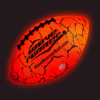 Thumbnail for Wave Runner LED Light-Up Football - Glow in The Dark Football Games- Size 10.35 in. with Pump and Batteries Included | Great for Adults, Teens & Players (Orange W/Cracks)