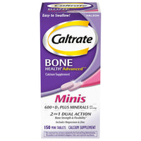 Thumbnail for Caltrate Minis 600 Plus D3 Plus Minerals Calcium and Vitamin D Supplement Tablets, Bone Health and Mineral Supplement for Adults - 150 Count