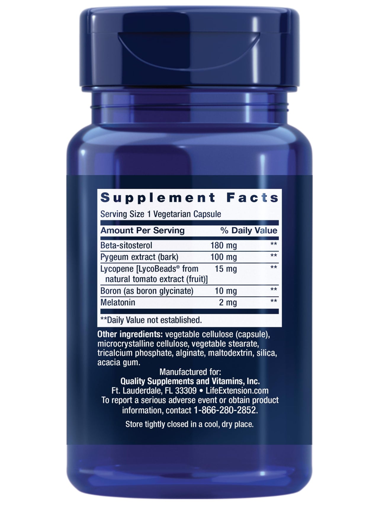 Life Extension Men's Bladder Support, melatonin, beta-sitosterol, lycopene, Nighttime Urination, Sleep Patterns, Prostate Health, Bladder Support, Gluten Free, Non-GMO, Vegetarian, 30 Capsules