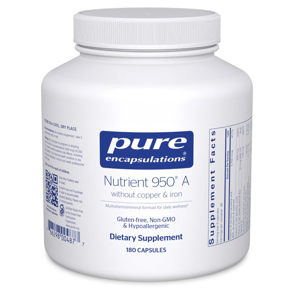 Pure Encapsulations Nutrient 950 A Without Copper & Iron | Hypoallergenic Multi-Vitamin/Mineral Formula for Optimal Health* | 180 Capsules