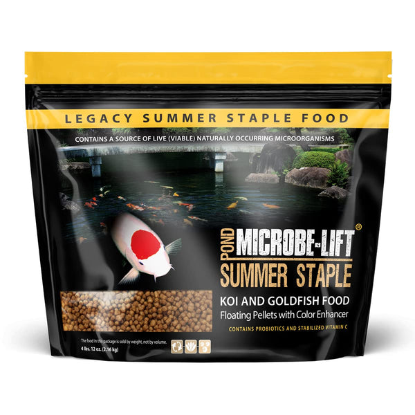 MICROBE-LIFT MLLSSLG Summer Staple Floating Fish Food Pellets for Ponds, Water Gardens, and Fountains, for Live Goldfish and Koi, 4.75 Pounds