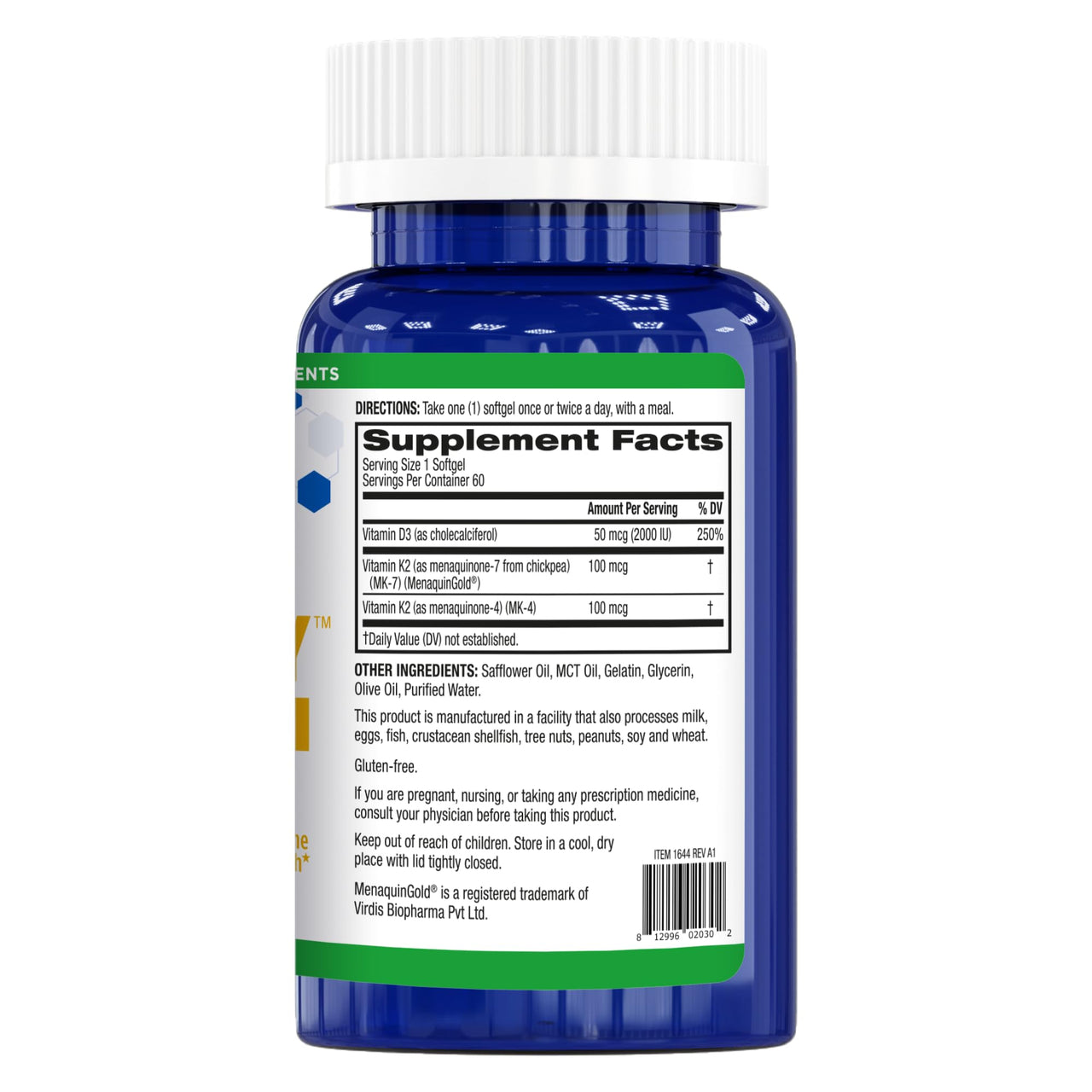 BioTrust Sol Joy, High-Potency Vitamin D3 K2 – High Potency (50 mcg)
