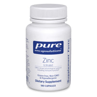 Thumbnail for Pure Encapsulations Zinc (Citrate) - for Immune System, Tissue Development & Metabolism* - Mineral Supplement with Enzymes - Highly Absorbable Zinc - Vegan & Non-GMO - 180 Capsules