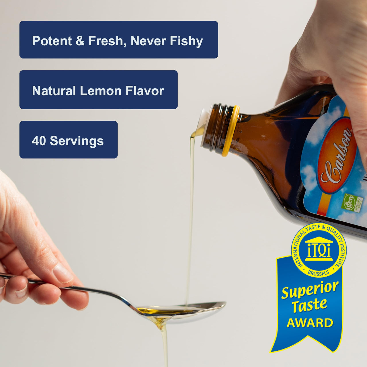 Carlson - The Very Finest Fish Oil, 1600 mg Omega-3s, Liquid Fish Oil Supplement, Norwegian Fish Oil, Wild-Caught, Sustainably Sourced Fish Oil Liquid, Lemon, 200ml, 6.7 Fl Oz