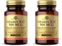 Thumbnail for Solgar Vitamin B12 500 mcg - 100 Tablets - Vegan, Gluten Free, Dairy Free, Kosher - 100 Servings (Pack of 2)