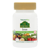 Thumbnail for NaturesPlus Source of Life Garden Iron - 30 Quick-Release Capsules - Plant-Based Iron Supplement with 20+ Whole-Food Extracts - Fast Acting - USDA Certified Organic - 30 Servings