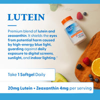 Thumbnail for Doctor's Best Lutein Supplement 20mg with Zeaxanthin - Lutein for Eyes, Eye Health Vitamins for Men & Women, Vision and Macular Health Support, Lutemax 2020 Marigold Flower Extract - 60 Softgels