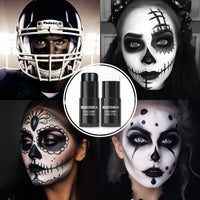 Thumbnail for BOBISUKA Black White Face Paint Stick with Setting Powder Set, Eye Black Sticks for Sports, Body Paints for Clown Skeleton Vampire Skull Cosplay Special Effects Costume SFX Halloween Makeup Kit