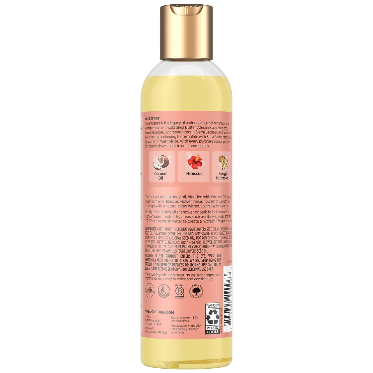 SheaMoisture Massage Oil, Illuminating Coconut & Hibiscus 2-Pack – Glow Up Essentials, 8 Oz Ea