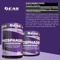 Thumbnail for EAS Phosphagen Ultimate Creatine Powder | Power, Strength, Muscle Size, & Cell Volumization | Pure 99.9% Potency | 100 Servings (Unflavored)
