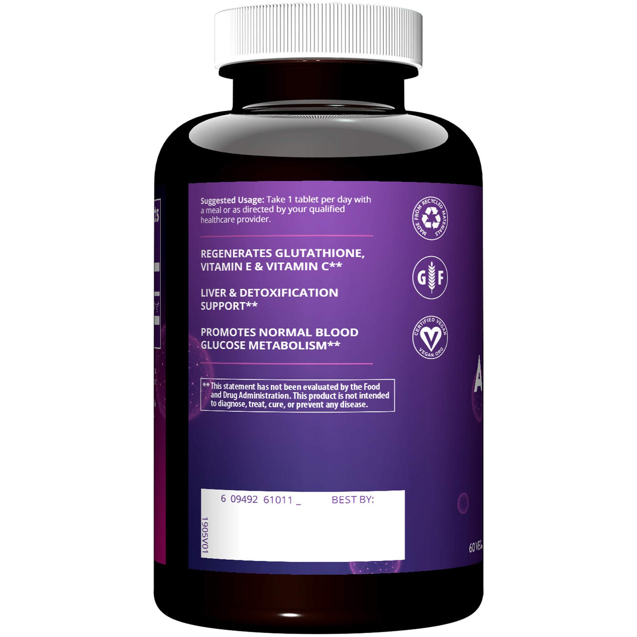 MRM Nutrition Alpha-Lipoic Acid - For Women & Men - 300 mg Tablets, Antioxidant Support, Cell Protection & Regenerated Vitamin C + E, Supports Healthy Liver Function - 60 Servings