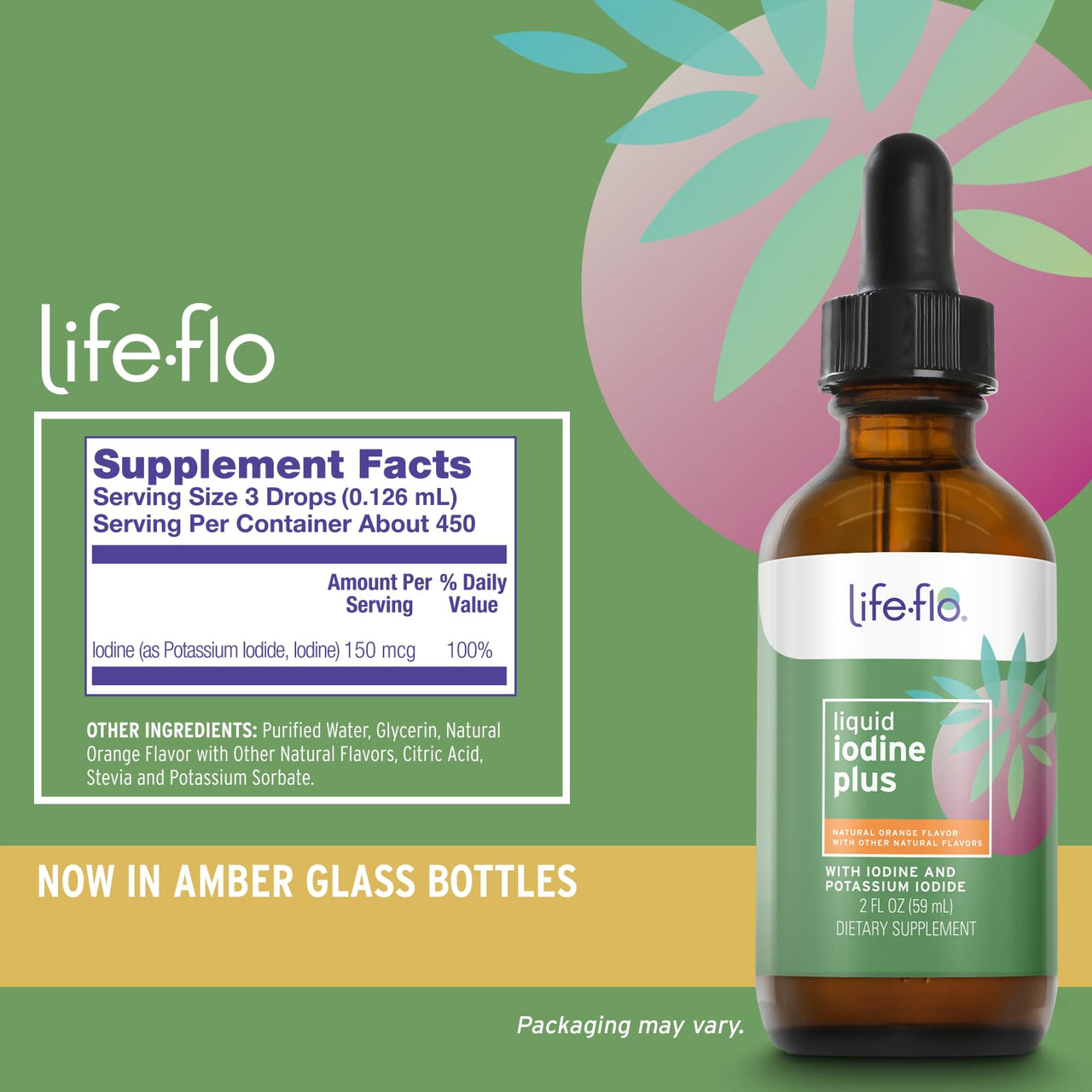 Life-flo Liquid Iodine Plus 150 mcg, Supplement for Thyroid Support,* Healthy Energy & Metabolism Formula* with Iodine & Potassium Iodide (Natural Orange Flavor)