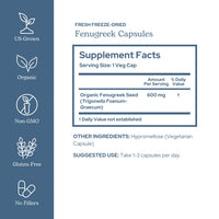 Thumbnail for Eclectic Herb - Organic Fenugreek Capsules | Support for Lactation | Herbal Supplement | Vegan, Non-GMO, Gluten Free, Freeze-Dried (50 CT | 600 mg)