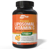 Thumbnail for NutriFlair Liposomal Vitamin C 1700mg, 180 Capsules - High Absorption, Fat Soluble VIT C, Higher Bioavailability Immune System Support & Collagen Booster, Non-GMO, Vegan Pills
