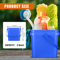 Thumbnail for Mifoci 4 Pcs Plastic Bucket 5 Quart Square Cleaning Bucket Utility Small Pail with Handle for House Cleaning Storage Livestock Feeding Car Washing (Yellow,Blue,Green,Orange)