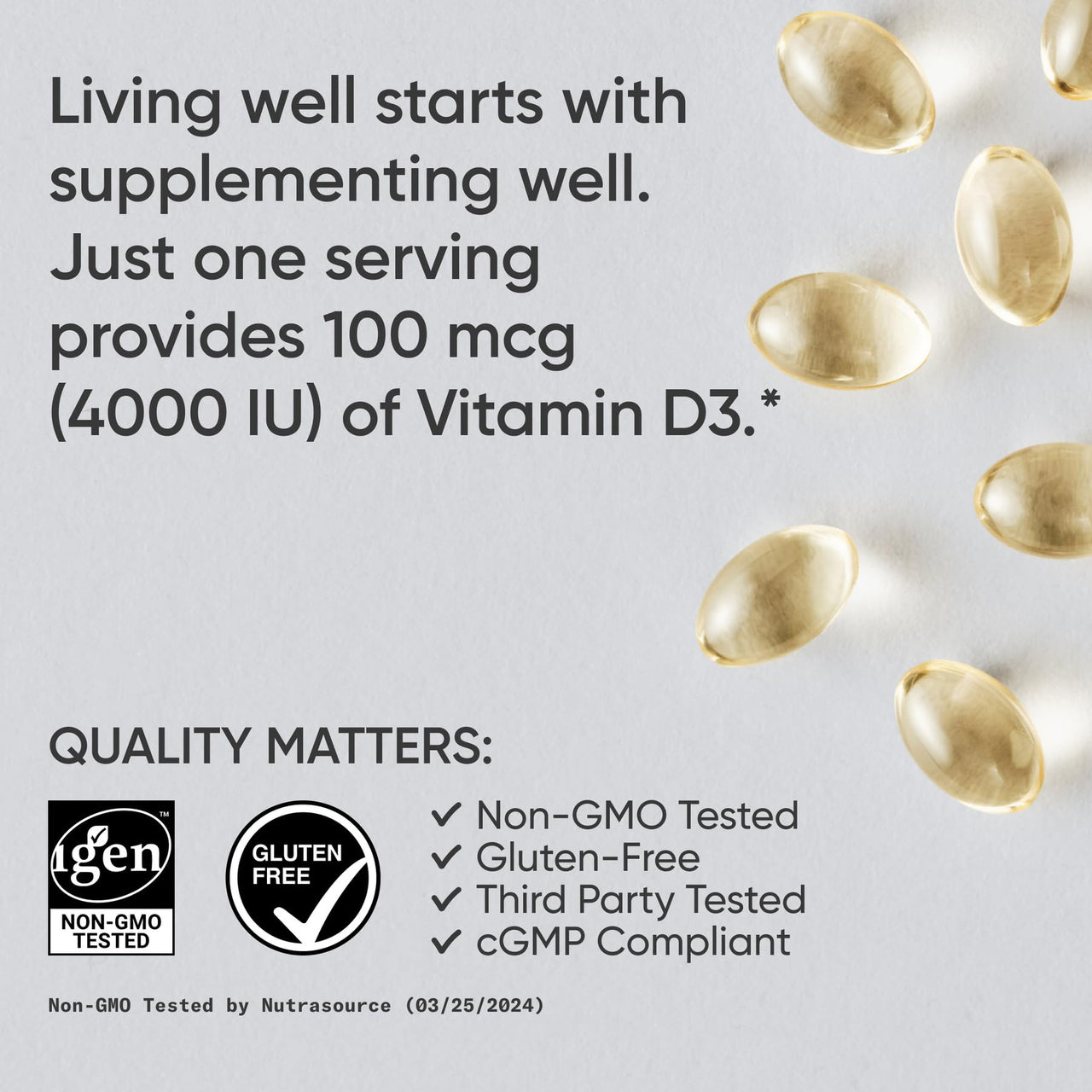 Sports Research® Vitamin D3 4000iu/100mcg with Coconut MCT Oil, 360 Count