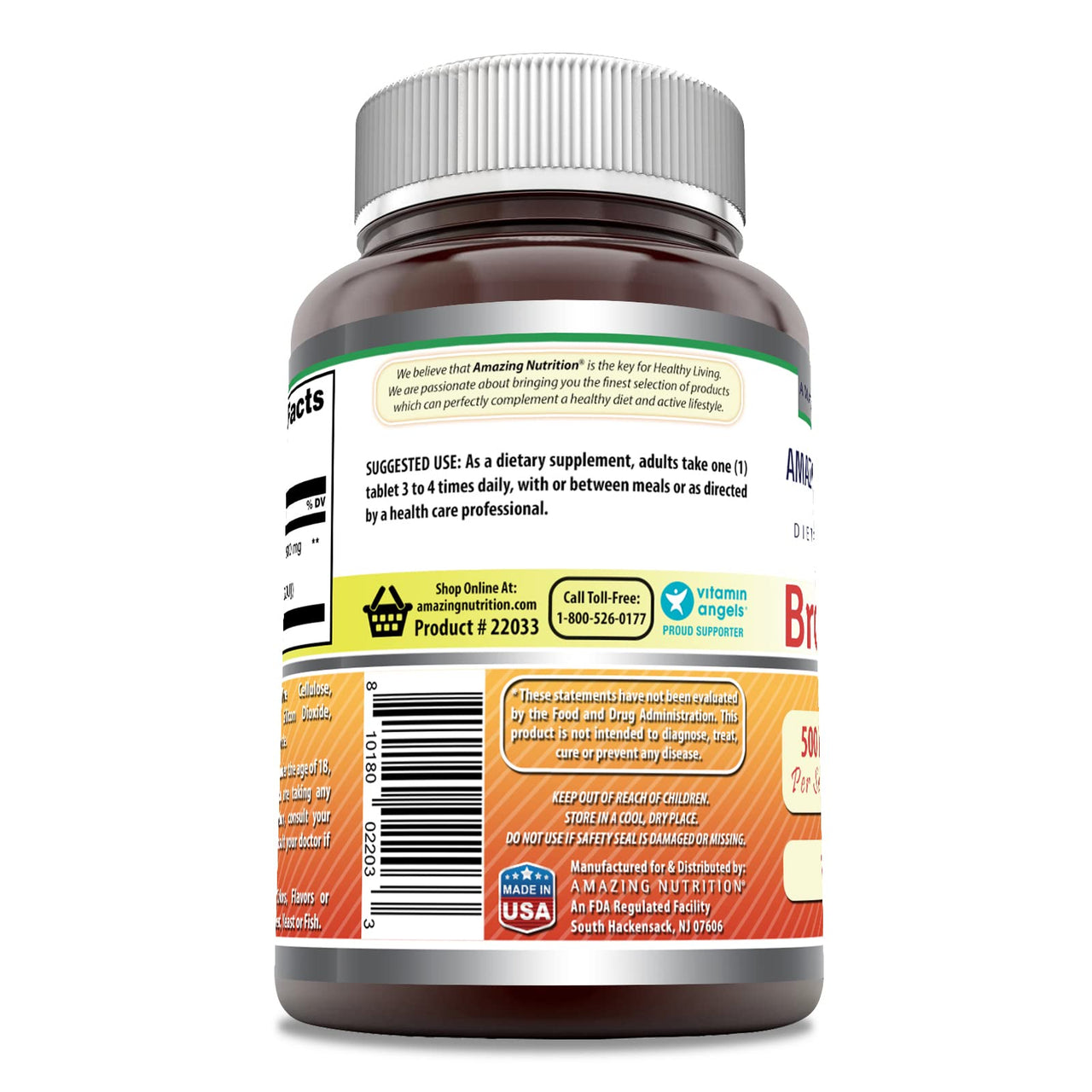 Amazing Formulas Bromelain 500 Mg (300 GDU) | Tablets Supplement | Non-GMO | Gluten-Free | Made in USA (1 Pack | 120 Count)