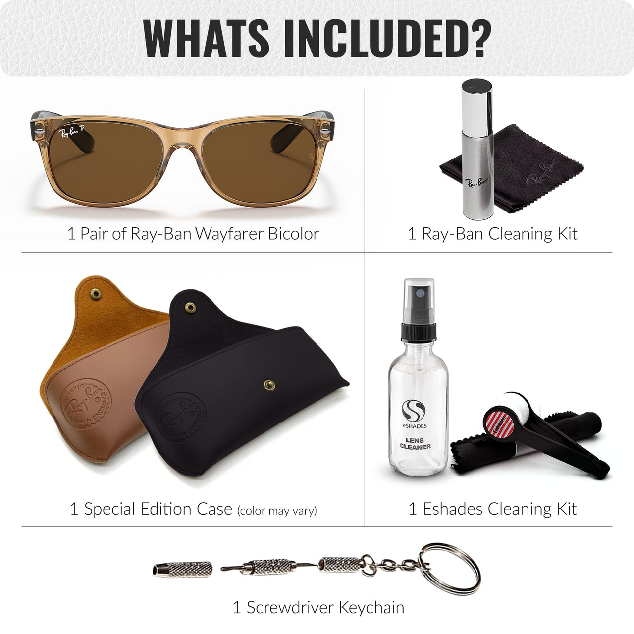 Ray-Ban RB2132 NEW WAYFARER BICOLOR POLARIZED Square Shaped Sunglasses for Men & Women – Includes Official Rayban Eyewear Kit – Ideal Formal & Casual Wear Sunglasses – Brown Lens