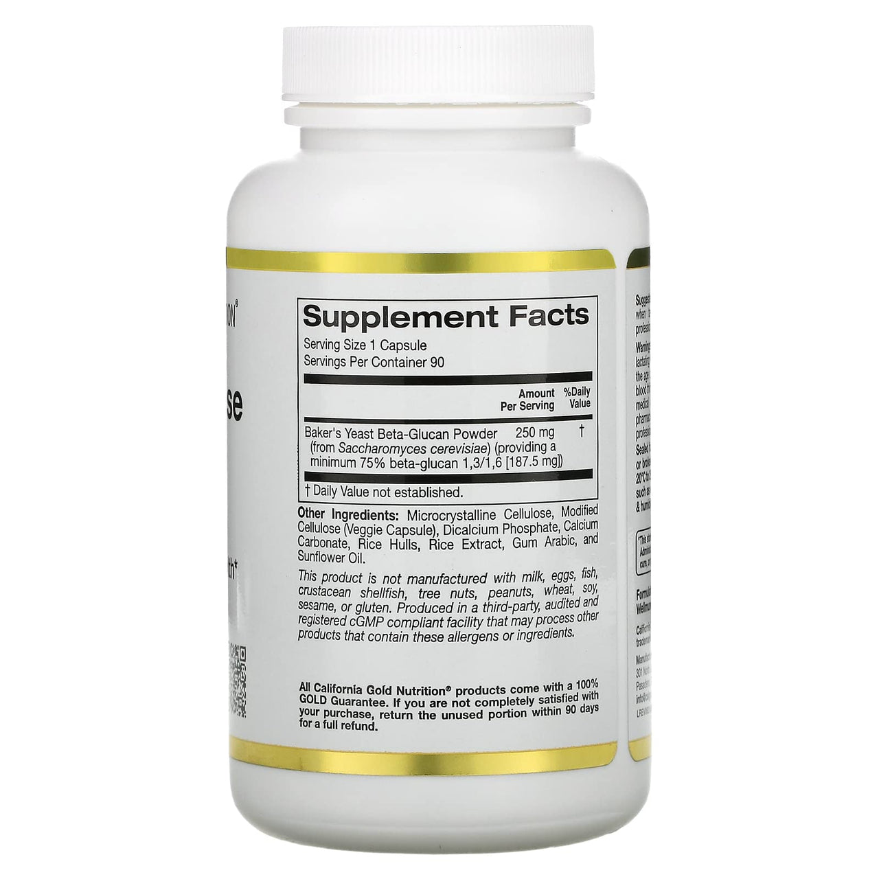 California Gold Nutrition Immune Defense with Wellmune, Beta-Glucan, 250 mg, 90 Veggie Capsules