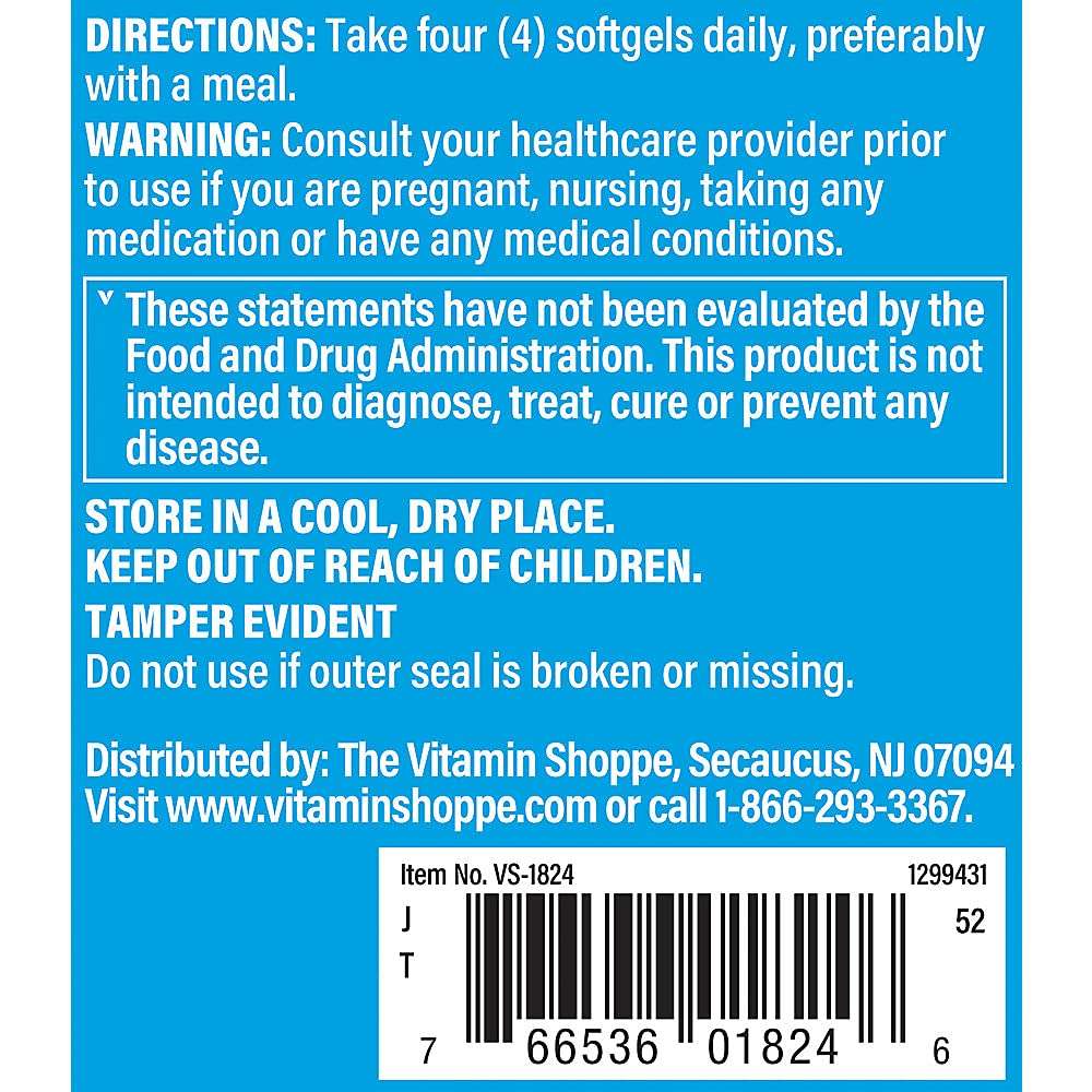 The Vitamin Shoppe Calcium 1,000MG - Bone Strength, Teeth Health & Muscle Function Support, Daily Mineral (100 Softgels)