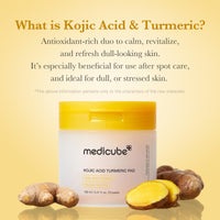 Thumbnail for medicube Toner Pads Kojic Acid Turmeric Clarifying Toner Pad for Troubled Skin & Use After Spot Care, Soothing with Kojic Acid, Turmeric, Niacinamide, Glycolic Acid, Korean Skin Care, 70 Pads (1 Pack)