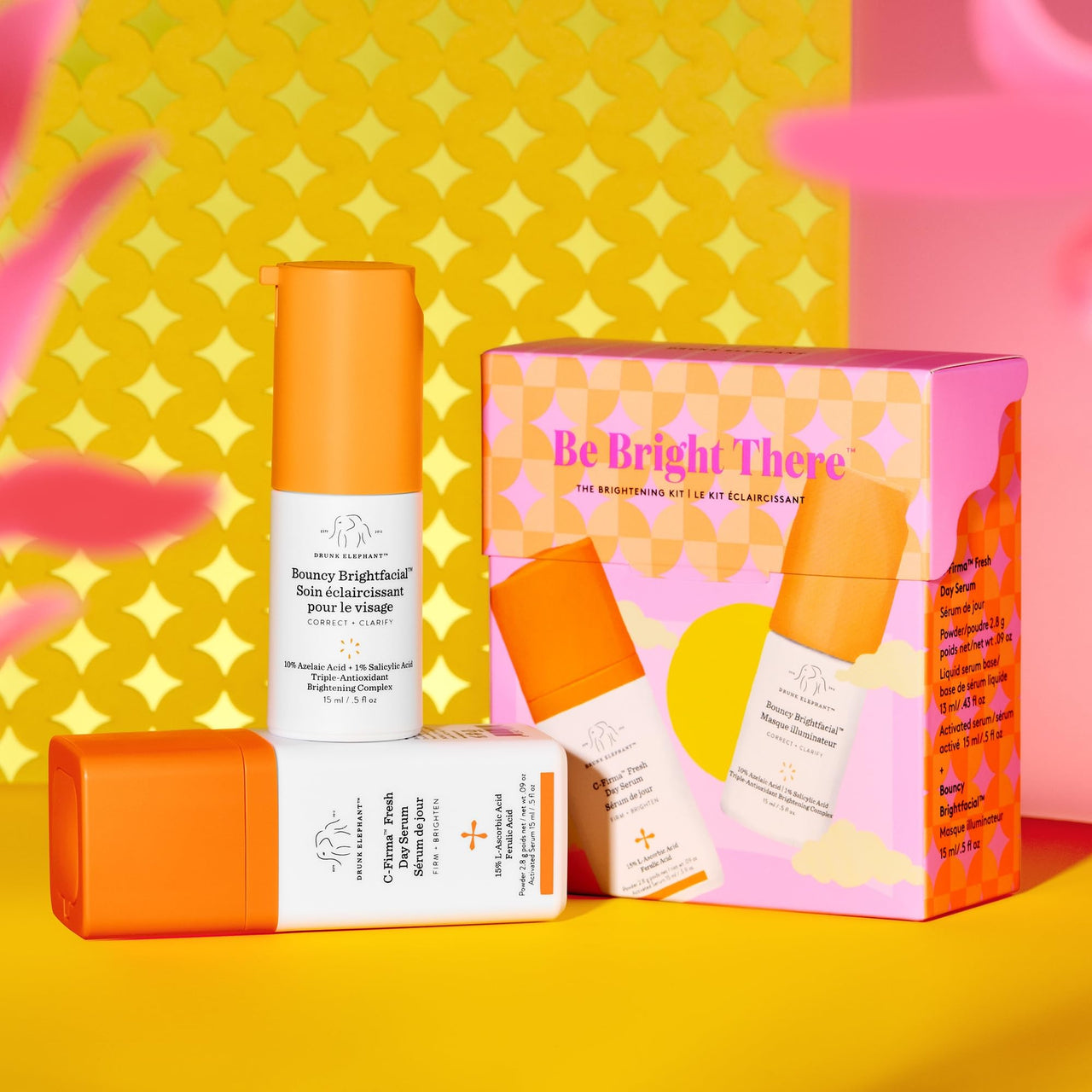 Drunk Elephant Be Bright There: The Brightening Kit - Includes C-Firma (15 ml/.5 fl oz) and Bouncy Brightfacial (15 ml/.5 fl oz)