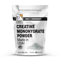 Thumbnail for It's Just! - Creatine Monohydrate Powder, Pure Creatine Powder, Made in USA, 3rd Party Lab Tested, 5g Per Serving, Scoop Included, No Fillers, No Added Flavor (Unflavored, 500g / 100 Servings)